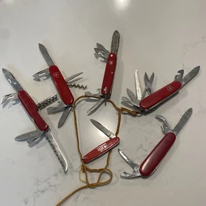 Lot X 6 Vintage Victorinox Rostfrei Henckels Friodur Swiss Army Pocket Knife - Picture 1 of 18