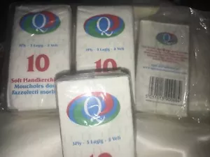 (7) xQuest Cotton 10 Soft Handkerchiefs 3ply Travel Packages/Wedding Cermonies - Picture 1 of 3