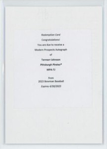 2023 Bowman Chrome Baseball Modern Prospects Auto Termarr Johnson MPA-TJ DD1