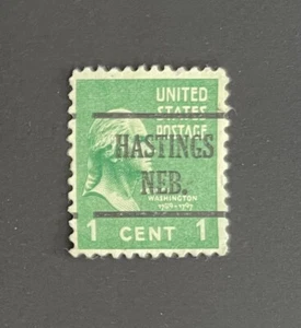 Hastings, Nebraska Type 225 Precancel - 1 cent Prexie - U.S. #804 - NE - Picture 1 of 1