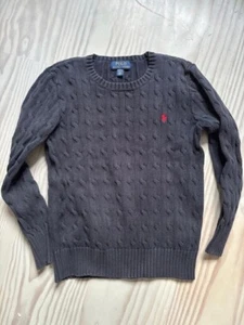 POLO RALPH LAUREN Boys Jumper Blue Cable Knit M (10-12 years) - Picture 1 of 4