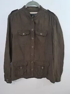 Banana Republic Women's Brown Silk Linen Blend Button Up Shirt Jacket Size Small - Picture 1 of 5
