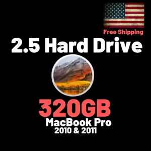 320GB Hard Drive High Sierra MacOS 2.5" MacBook Pro 2010 2011 A1278 A1286 A1297 - Picture 1 of 3