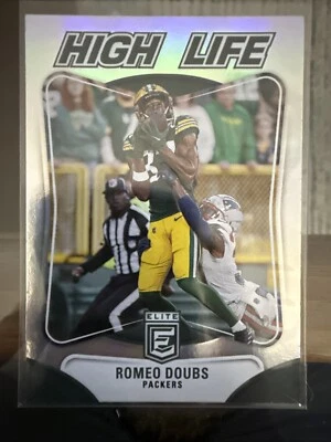 2023 Romeo Doubs Green Bay Packers Panini Donruss Elite HIGH LIFE #HL-13 SP - Image 1 of 2