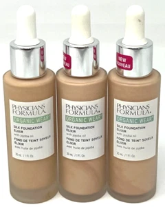 (3) Physicians Formula Organic Wear Silk Foundation Elixir 1 fl oz Ea 03 - Light - Picture 1 of 3