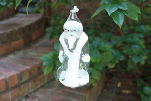 New made in Germany Clear Glass Santa Fragile Christmas Ornament large figure - Picture 1 of 10