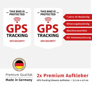 GPS Fahrrad Aufkleber Tracking Bike Alarm Sticker weiss Wetterfest UV-Beständig - Bild 1 von 2