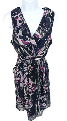 Motherhood Maternity Dress Size Medium Blue Floral V Neck Sleeveless Flowy - Image 1 of 4