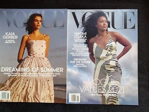 Lot of 2 Vogue Magazines 2021 January Naomi Osaka & June/July Kaia Gerber - Picture 1 of 1