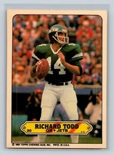 1983 Topps Sticker #30 Richard Todd New York Jets