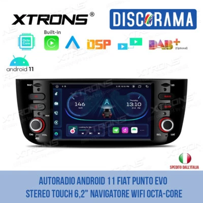 AUTORADIO ANDROID 11 FIAT PUNTO EVO STEREO TOUCH 6,2" NAVIGATORE WIFI OCTA-CORE - Immagine 1 di 4