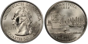 2005 - P States and Territories 25c Quarter / Minnesota / Satin Finish / Unc. Edelstein - Bild 1 von 3