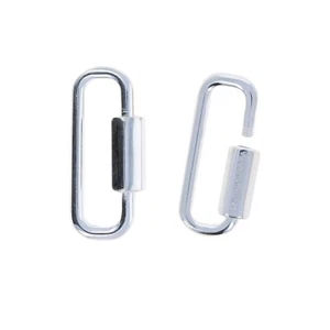 Silver Carabiner Clasp, Hidden Jewelry Clasp, Paperclip Closure, Silver Findings - Picture 1 of 5