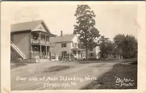 HINESBURGH VERMONT - EAST SIDE MAIN STREET BLICK NACH NORDEN ALTE ECHTFOTO-POSTKARTE - Bild 1 von 2