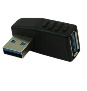 USB 3.2 Gen 1 RIGHT Facing A Male to A Female 90 Degree Right Angle Adapter - Picture 1 of 2