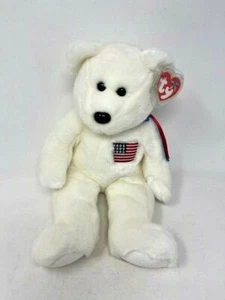 NEW Ty Beanie Buddies Libearty The Bear 2000 with Tag Protector USA Flag - Bild 1 von 10