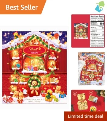 Premium 4.5 oz. Teddy Bear Assorted Chocolate Advent Calendar - Kids & Adults - Image 1 of 4