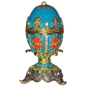 Aloccoco Vintage Faberge Replika Stil Ei – Schmuckkästchen – Bunt mit Strasss - Bild 1 von 4