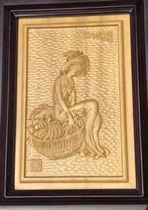 INCREDIBLE CHINESE BOXWOOD CARVED RELIEF PLAQUE MARKED - Picture 1 of 12