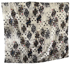 Unbranded Womans Squared Scarf White One Size Geometric Cards - Picture 1 of 6