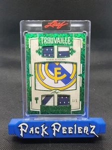 2023 LEAF SUPERLATIVE DEPORTES KARIM BENZEMA TROVAILLE LOGOTIPO 5 TARJETAS DE PARCHE #1/1 - Imagen 1 de 2