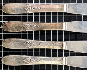 Fantasy 1941 Oneida Community Tudor Silber Teller Besteck 4 Tafelmesser 9 1/4" - Bild 1 von 4