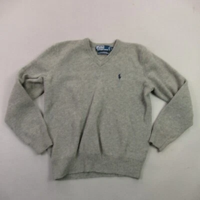 Polo Ralph Lauren Sweater Girls Small Long Sleeve Pullover Wool Gray - Image 1 of 4