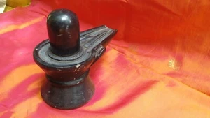Shivalingam Vintage Black Marble Statue Temple India Shiva Hindu God Shivling E - Picture 1 of 9