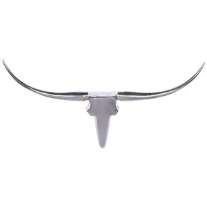 FineBuy Deko Geweih Bull "L" Aluminium Deisgn Hörner 125 cm Wanddekoration Neu - Bild 1 von 4