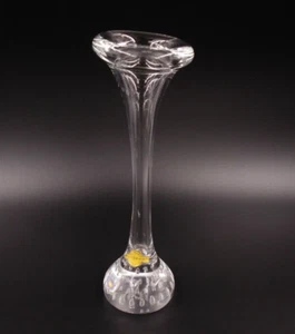 G Lindkvist Urshult Sweden Glass Bud Vase Bullicante Clear 8.25" Vintage - Picture 1 of 8