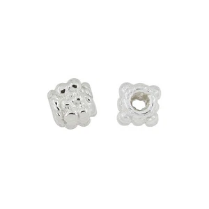 2 Sterling Silver Dotted Square Spacer Beads #97787 - Bild 1 von 1
