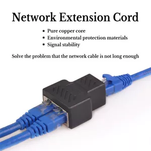 Adaptador divisor RJ45 cable Ethernet red LAN enchufe conector doble de 1-2 vías - Imagen 1 de 5