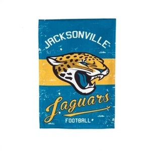 **OPEN FLAG** NFL Jacksonville Jaguars Evergreen LINEN Garden Flag 12.5" x 18" - Picture 1 of 1