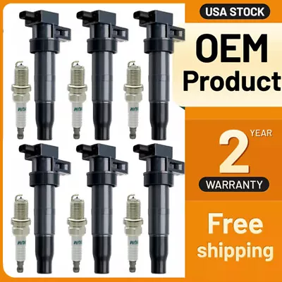 6x Bobina de encendido OEM y bujías de iridio para Hyundai Santa Fe Kia Sedona UF546 Foto 1 de 4
