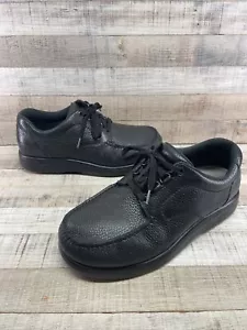 Scarpe comode stringate da donna SAS Walk Easy nere in pelle nabuk taglia 10 WW in perfette condizioni - Foto 1 di 8