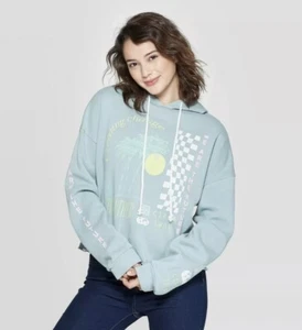Felpa con cappuccio donna turchese cropped Grayson/Threads taglia S - Foto 1 di 7