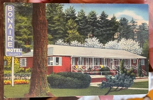 Postkarte Werbung in der Nähe von Hendersonville, NC North Carolina, Bonaire Motel US 25 - Bild 1 von 6