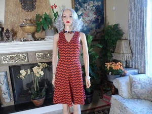 Abito Derek Lam 10 Crosby rosso e nero stampa aderente e svasato taglia 6 - Foto 1 di 21