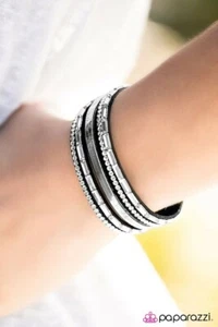 Paparazzi Hit the Lights Black Suede Bracelet - Picture 1 of 4