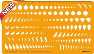 Jewellery Design Drawing Drafting Template Stencil - Organic Stones Tear Drops - Picture 1 of 1