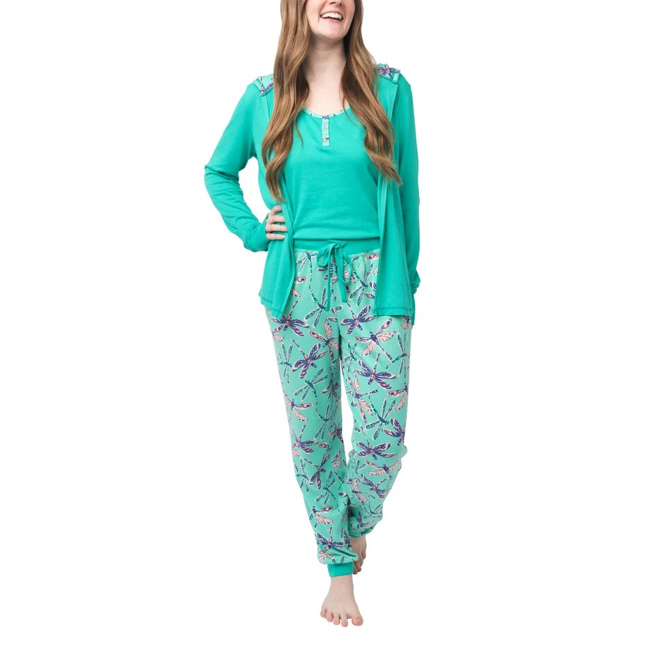 Munki Munki Ladies’ 3 piece Lounge Set Teal Size-Large