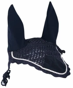 Harry's Horse Crochet Bonnet Ear Net - Navy Blue Harry's Horse - Picture 1 of 1