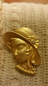 Vintage Viktorianische Dame Gold Brosche - Bild 1 von 3