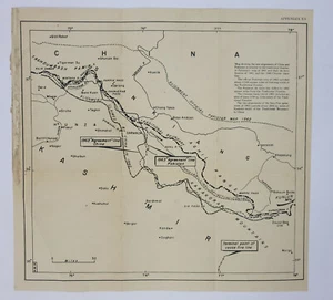 1960 Nuevas alineaciones de China mapa de fronteras tradicionales 13,75 pulgadas x 13 pulgadas - Imagen 1 de 2