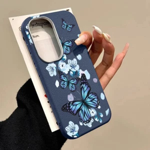 Blue Butterfly Case For Samsung A56 A16 A15 S25 S24 S23 Ultra S22 A55 Soft Cover - Picture 1 of 16
