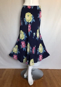 Women's KAREN KANE Mid-Calf Floral Elastic Rayon Flared Skirt Size 6 - Picture 1 of 10