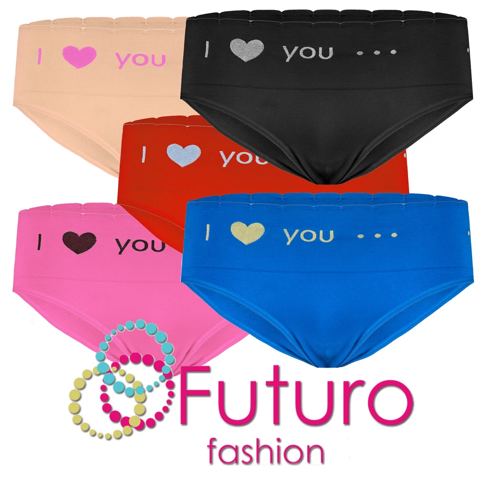 Ladies Sexy Briefs I Love U Print Knickers Bragas Ropa Interior Tallas S - XL FG2561 Foto 1 de 1