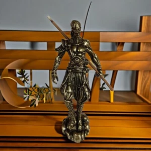 Brass Sun Wukong Figurine Hellfire Buddha Monkey King Desk Statue Sculpture - Picture 1 of 4