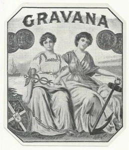 Unused Vintage Gravana Outer Cigar Box Label Acker, Merril, & Condit Co. - Picture 1 of 1