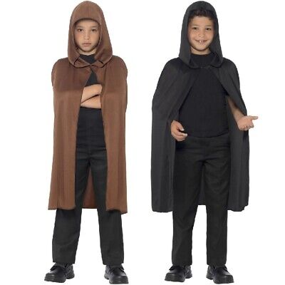 Bambini Costume Mantella Con Cappuccio Libro Giorno Nero O Marrone Nuovo • 10.38€